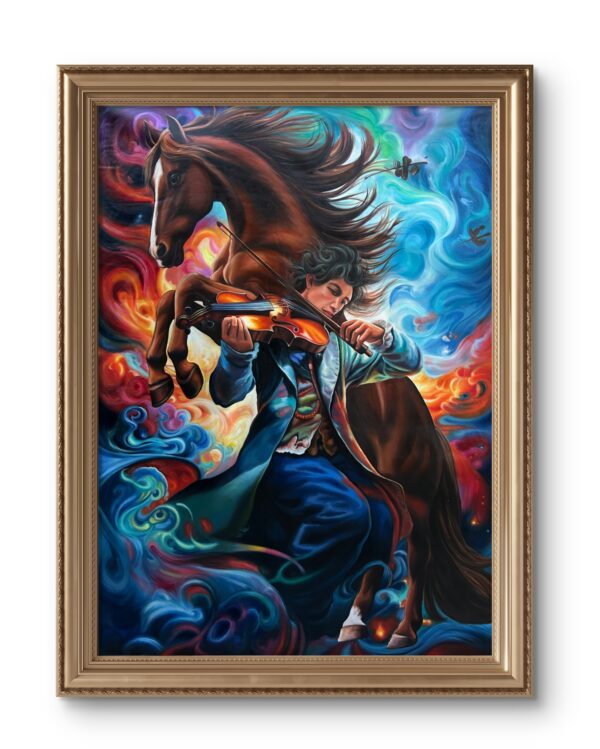 The Violin Rider Oil Painting