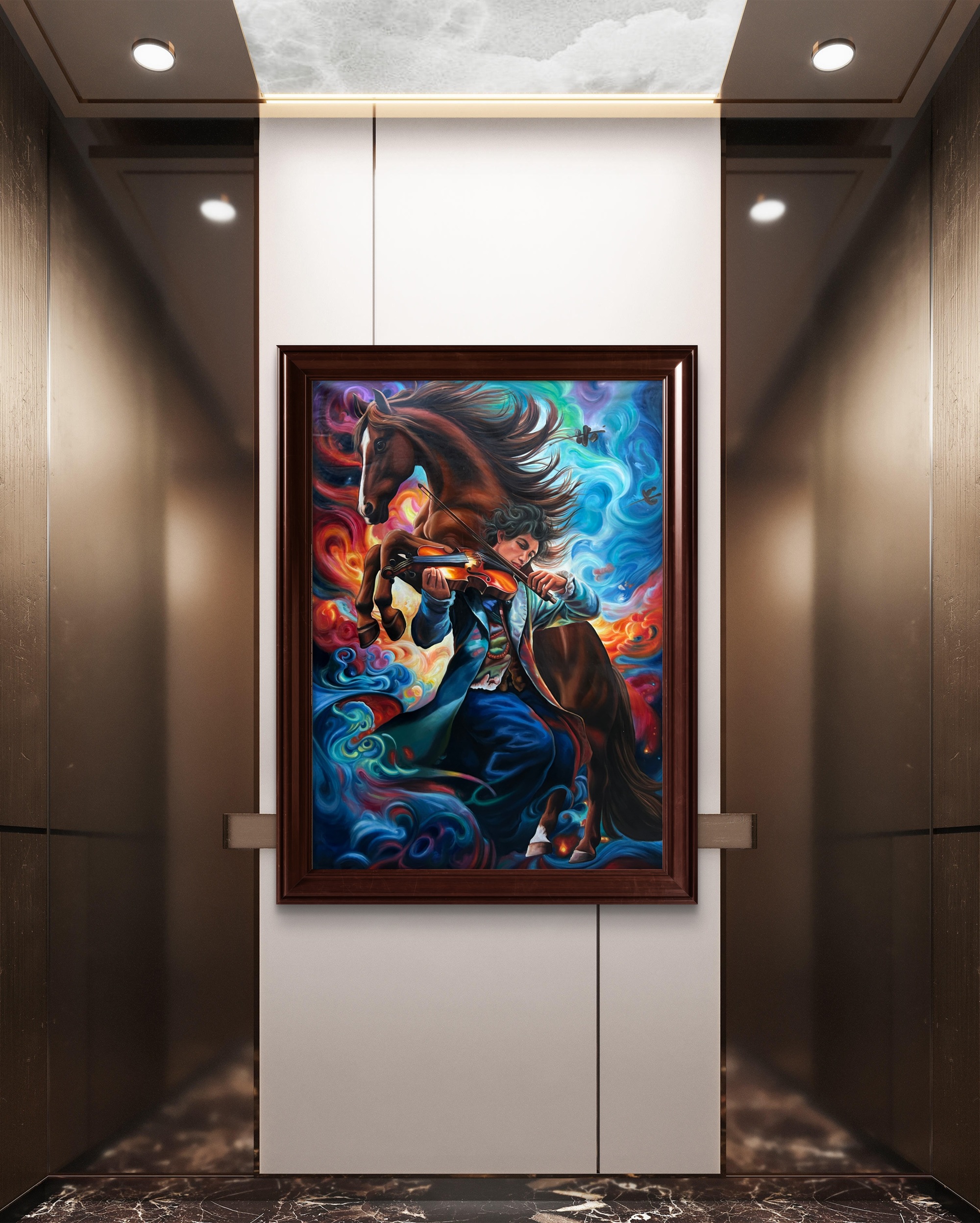 The Violin Rider Oil Painting