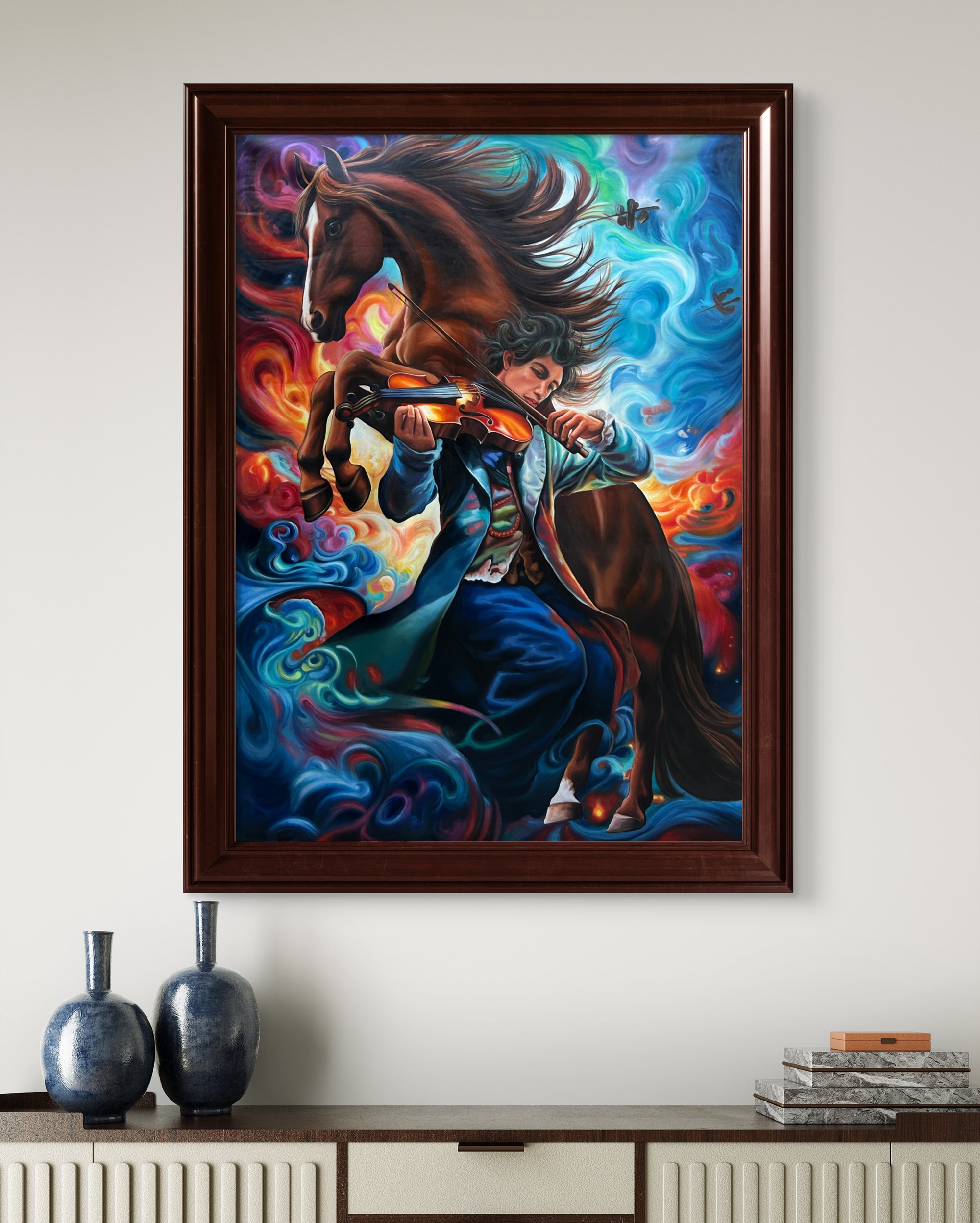 The Violin Rider Oil Painting