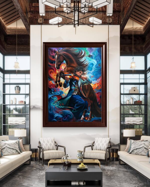 The Violin Rider Oil Painting