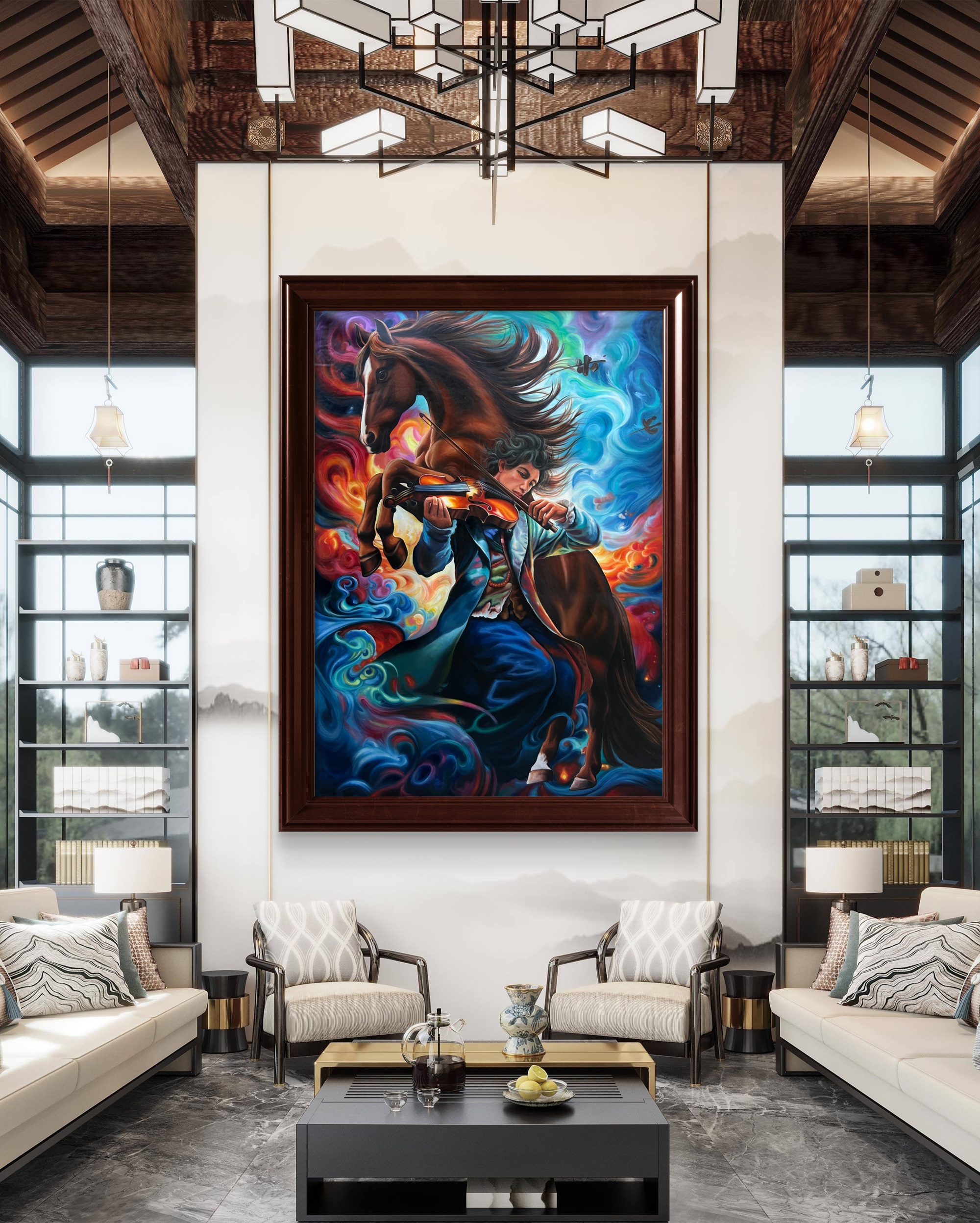 The Violin Rider Oil Painting