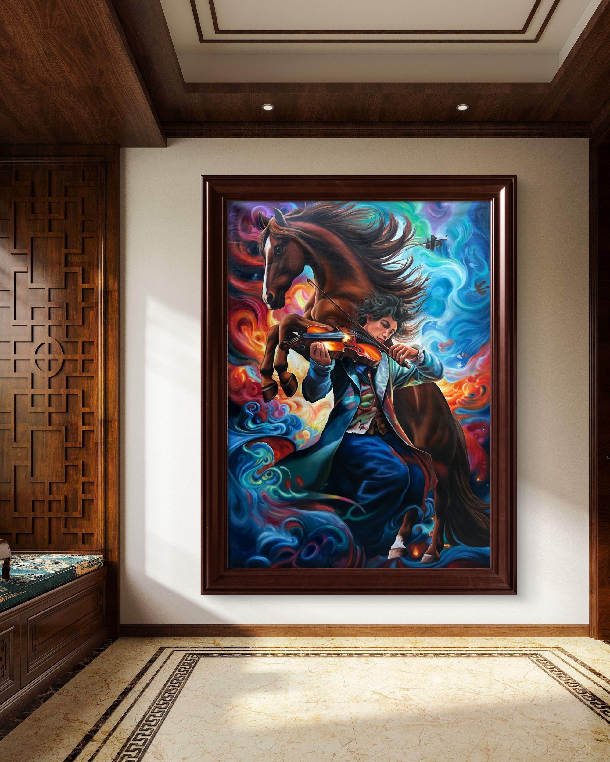 The Violin Rider Oil Painting