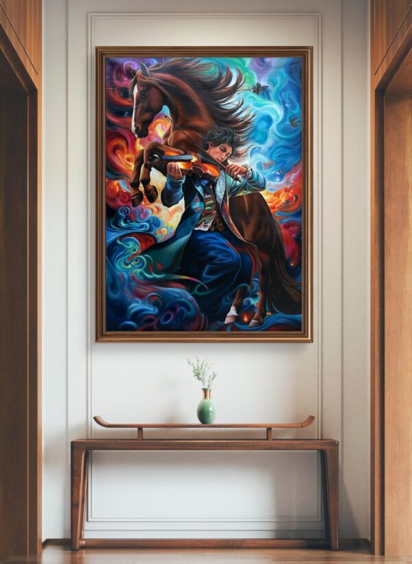 The Violin Rider Oil Painting