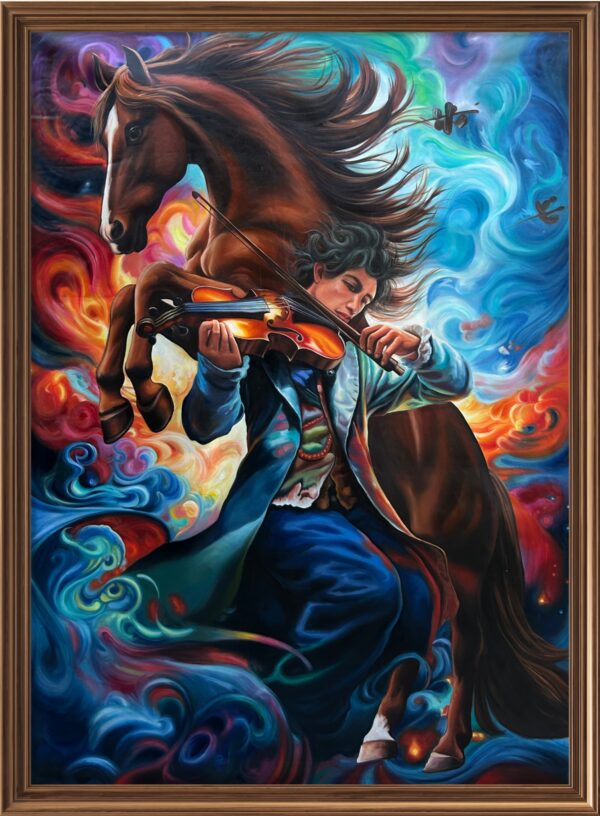 The Violin Rider Oil Painting