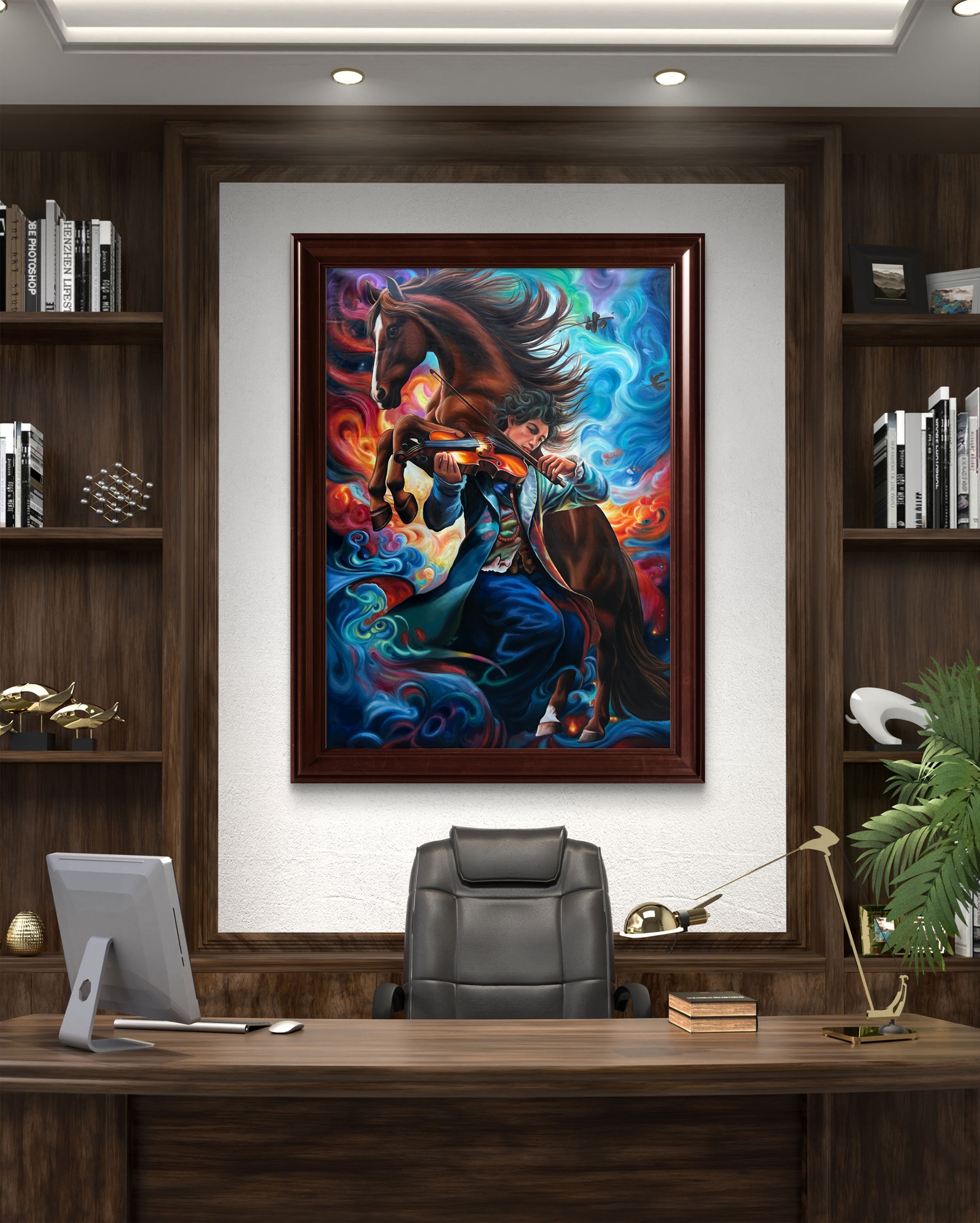 The Violin Rider Oil Painting