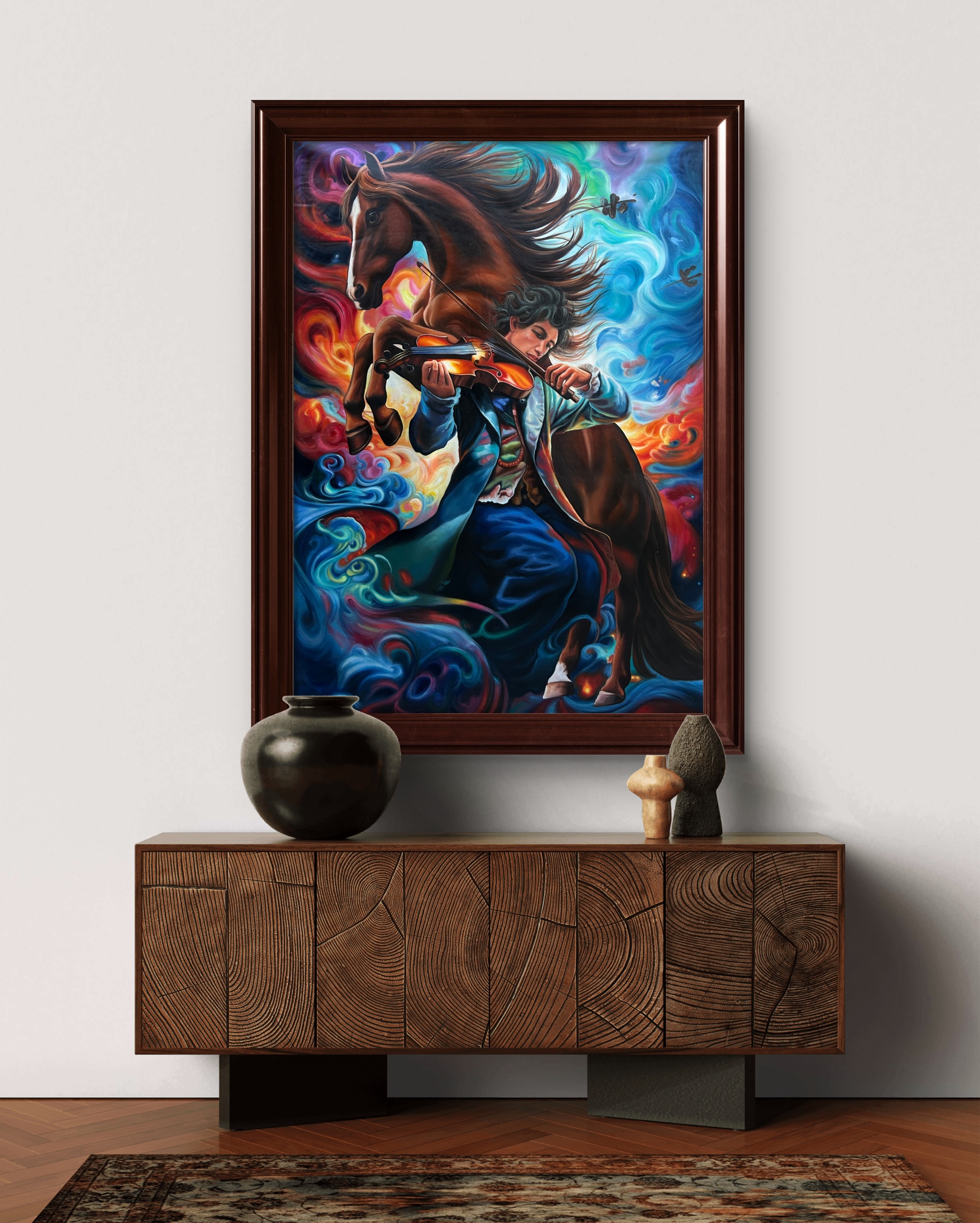 The Violin Rider Oil Painting