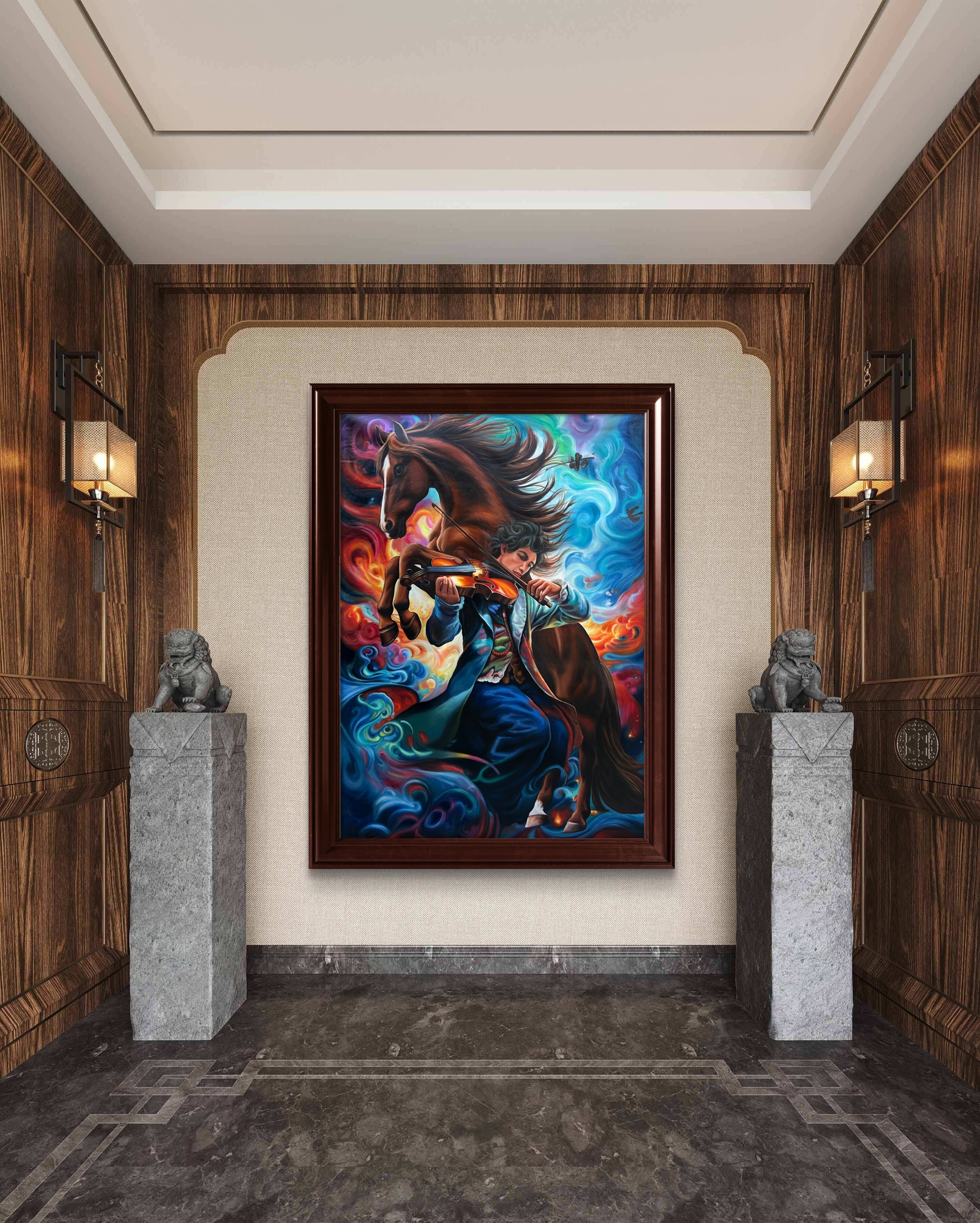 The Violin Rider Oil Painting