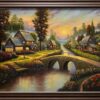 Twilight Village – Acrylic Landscape Painting