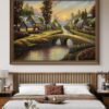 Twilight Village Acrylic Landscape Painting