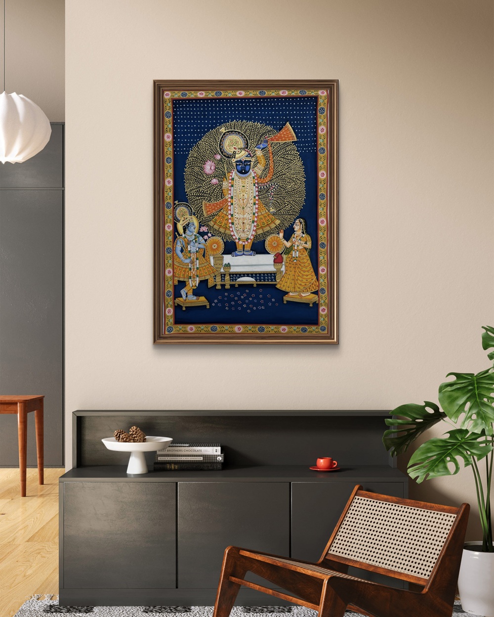 Divine Grace of Shrinathji Natural Colour Painting