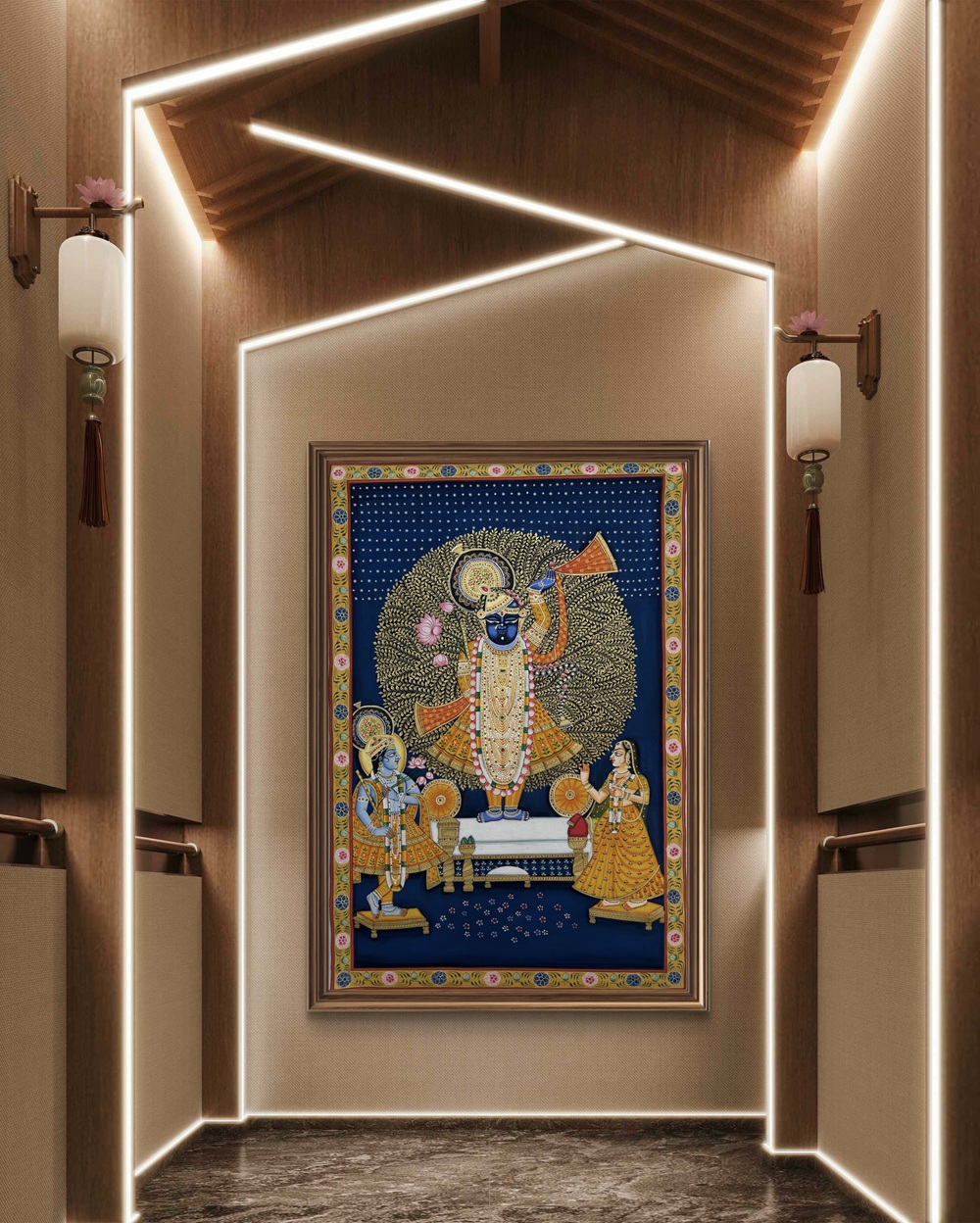 Divine Grace of Shrinathji Natural Colour Painting