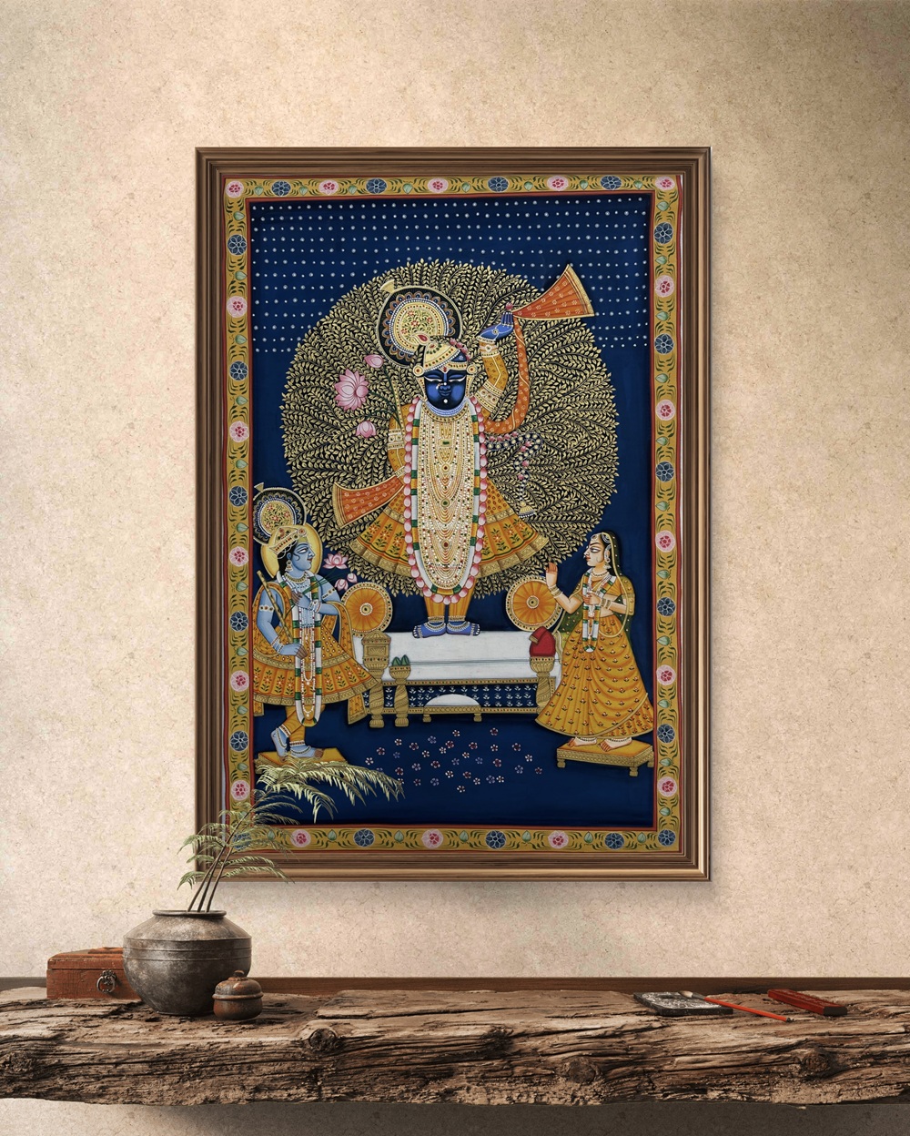 Divine Grace of Shrinathji Natural Colour Painting
