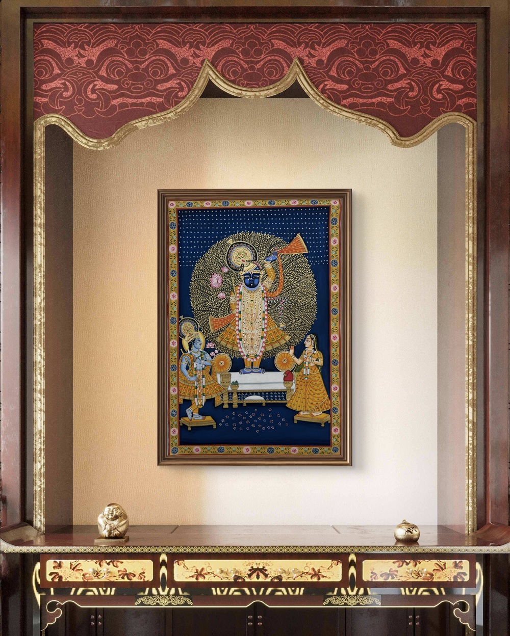 Divine Grace of Shrinathji Natural Colour Painting