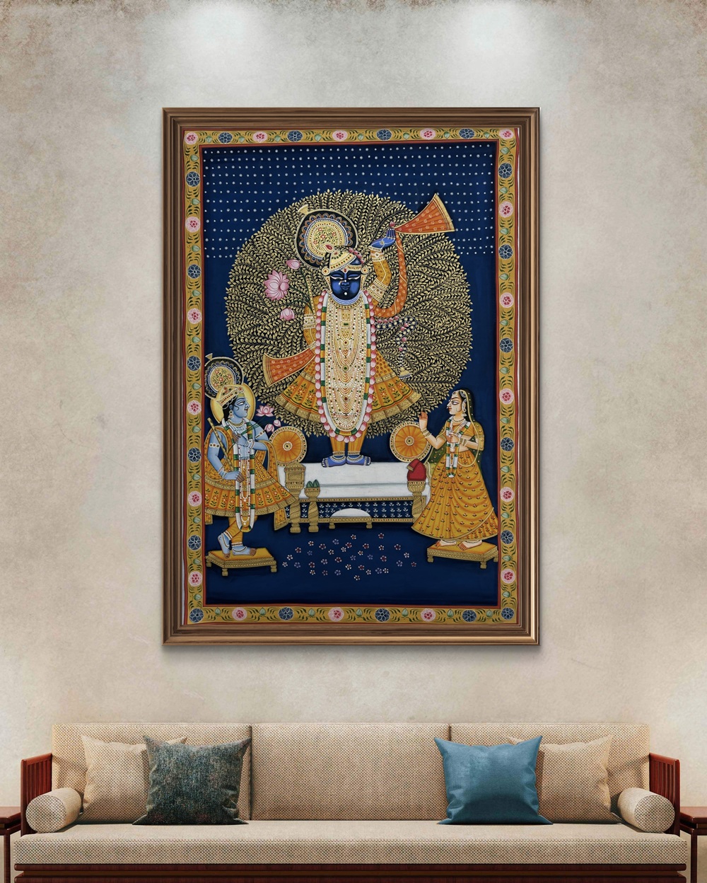 Divine Grace of Shrinathji Natural Colour Painting