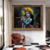 Divine Melody of Krishna Oil Painting