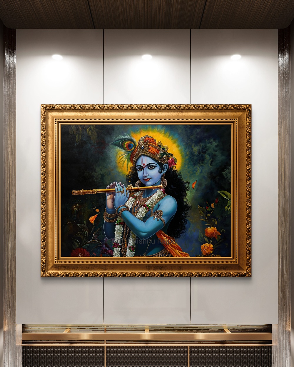 Divine Melody of Krishna Oil Painting