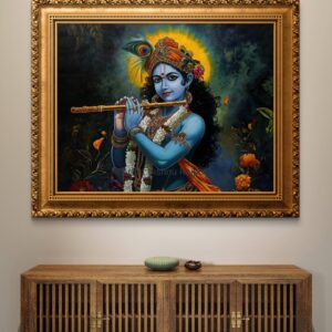 Divine Melody of Krishna Oil Painting