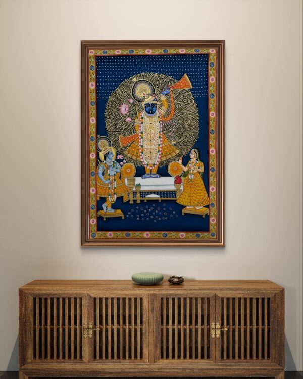 Divine Grace of Shrinathji Natural Colour Painting