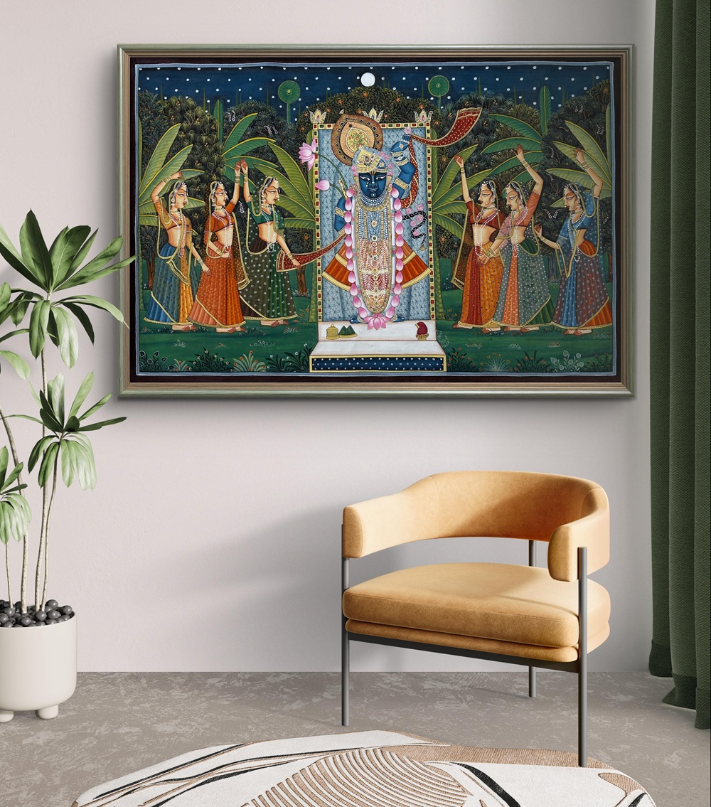 Moonlit Devotion of Shrinathji Natural Colour Painting