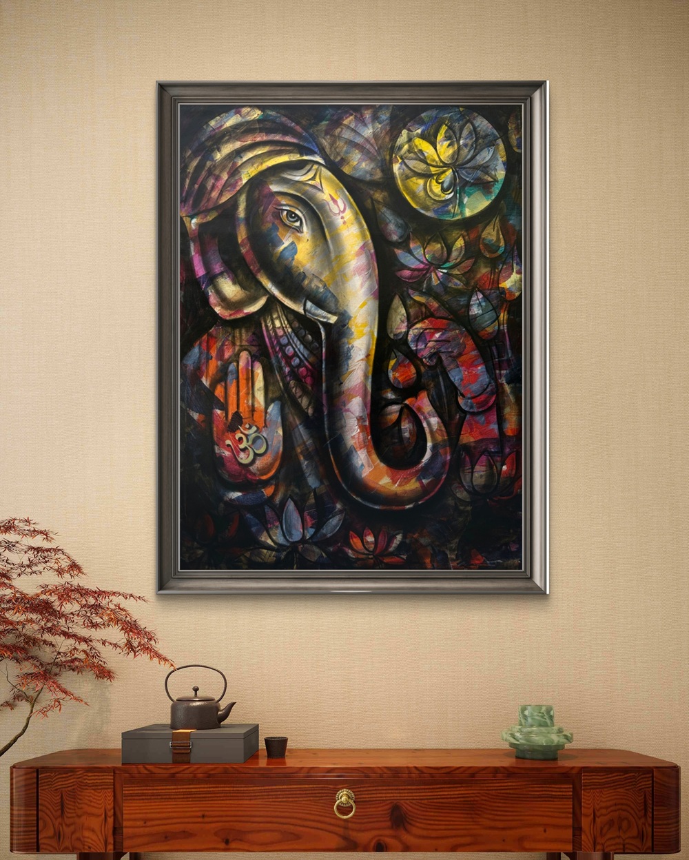 Mystic Radiance of Ganesha Mix Media Painting Mystic Radiance of Ganesha Mix Media Painting