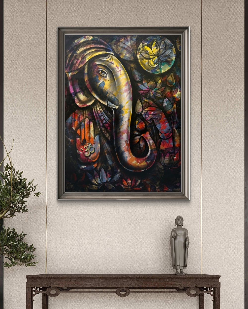 Mystic Radiance of Ganesha Mix Media Painting Mystic Radiance of Ganesha Mix Media Painting