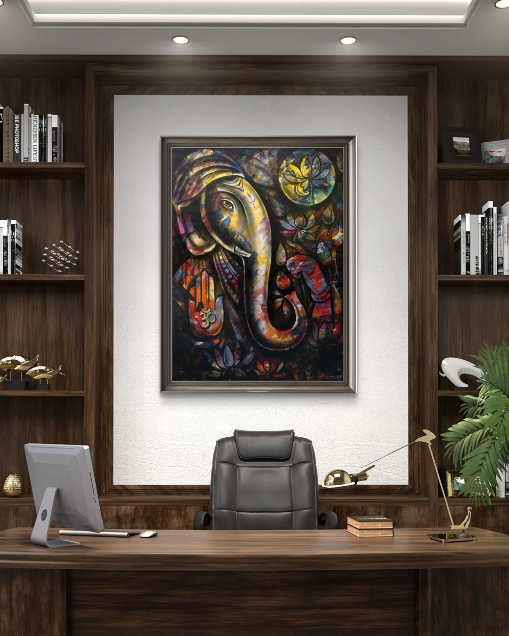 Mystic Radiance of Ganesha Mix Media Painting Mystic Radiance of Ganesha Mix Media Painting