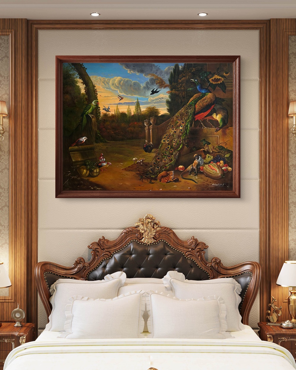 Peacock Court at Dusk Oil Painting