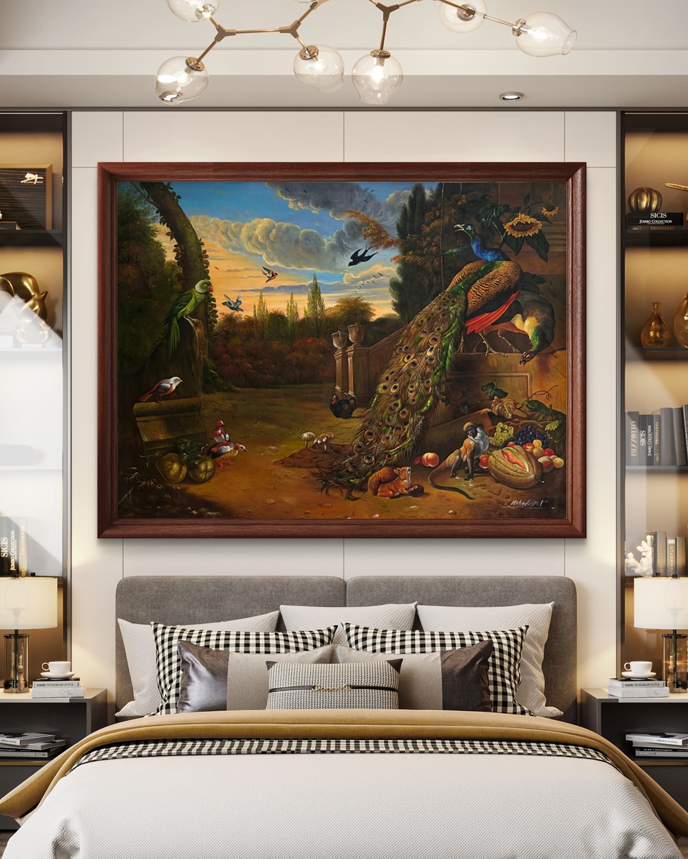 Peacock Court at Dusk Oil Painting