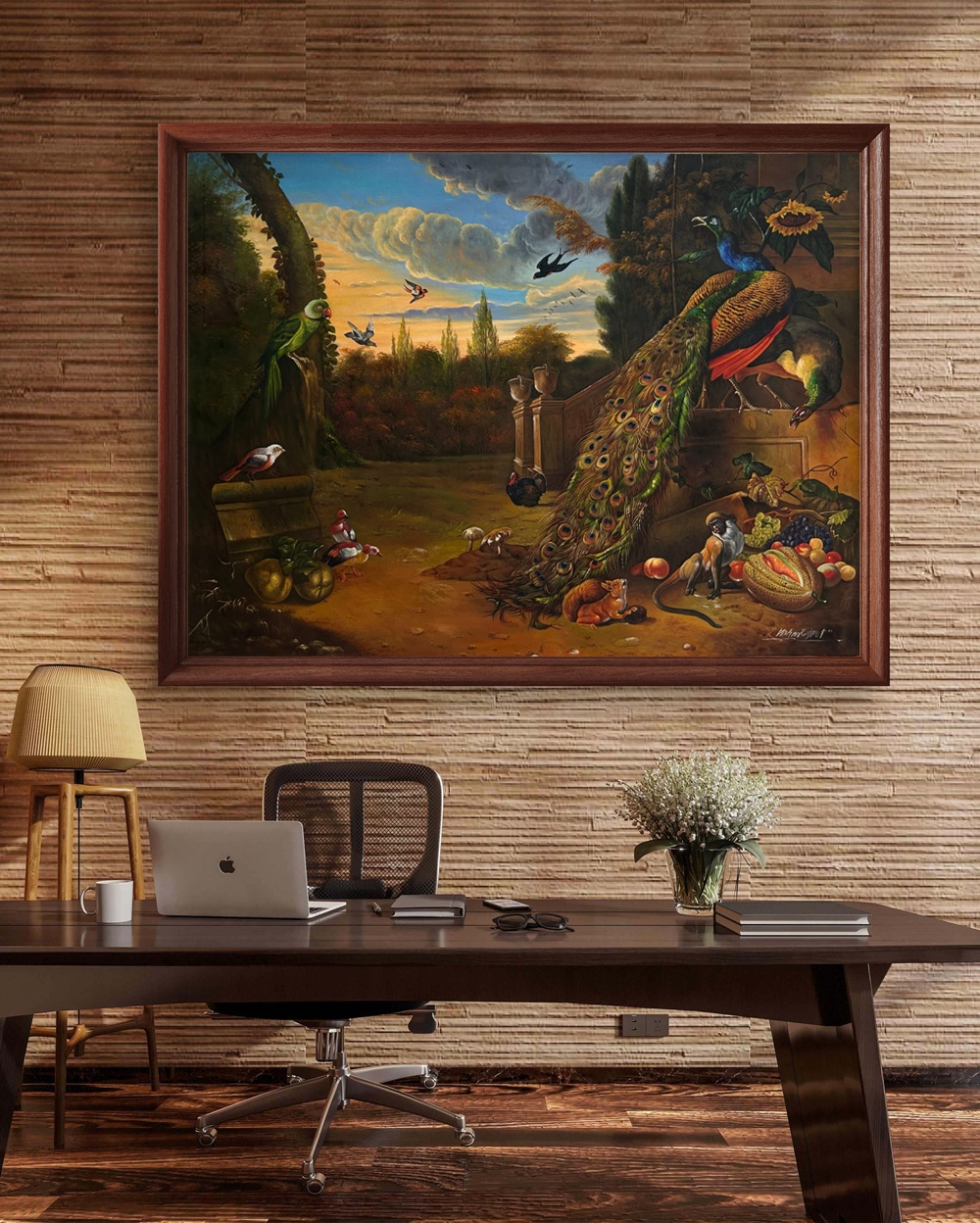 Peacock Court at Dusk Oil Painting