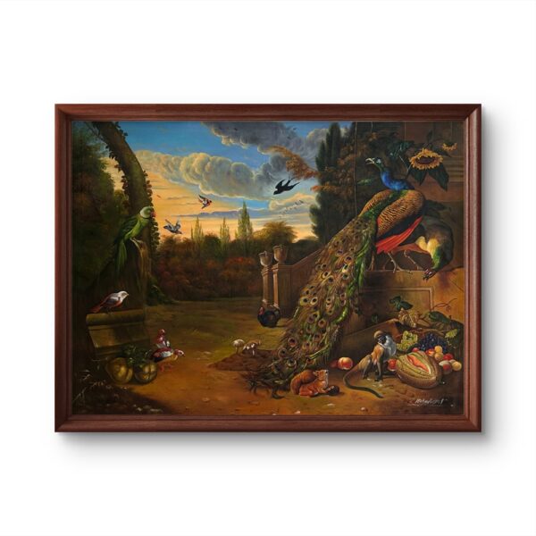 Peacock Court at Dusk Oil Painting