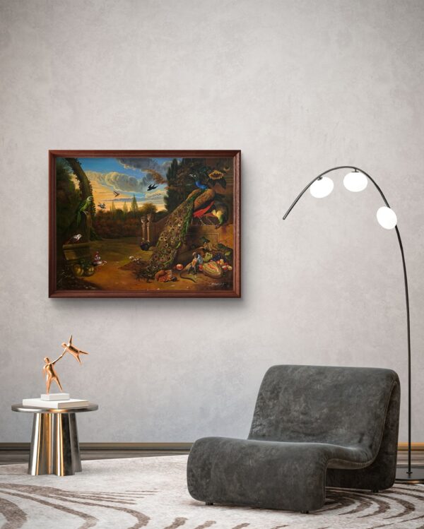 Peacock Court at Dusk Oil Painting