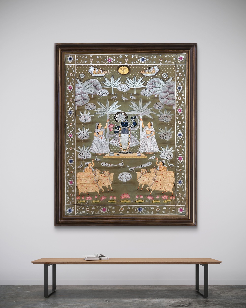 Shrinathji in Vrindavan Meadows Natural Colour Painting