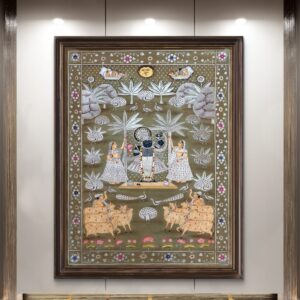 Shrinathji in Vrindavan Meadows Natural Colour Painting