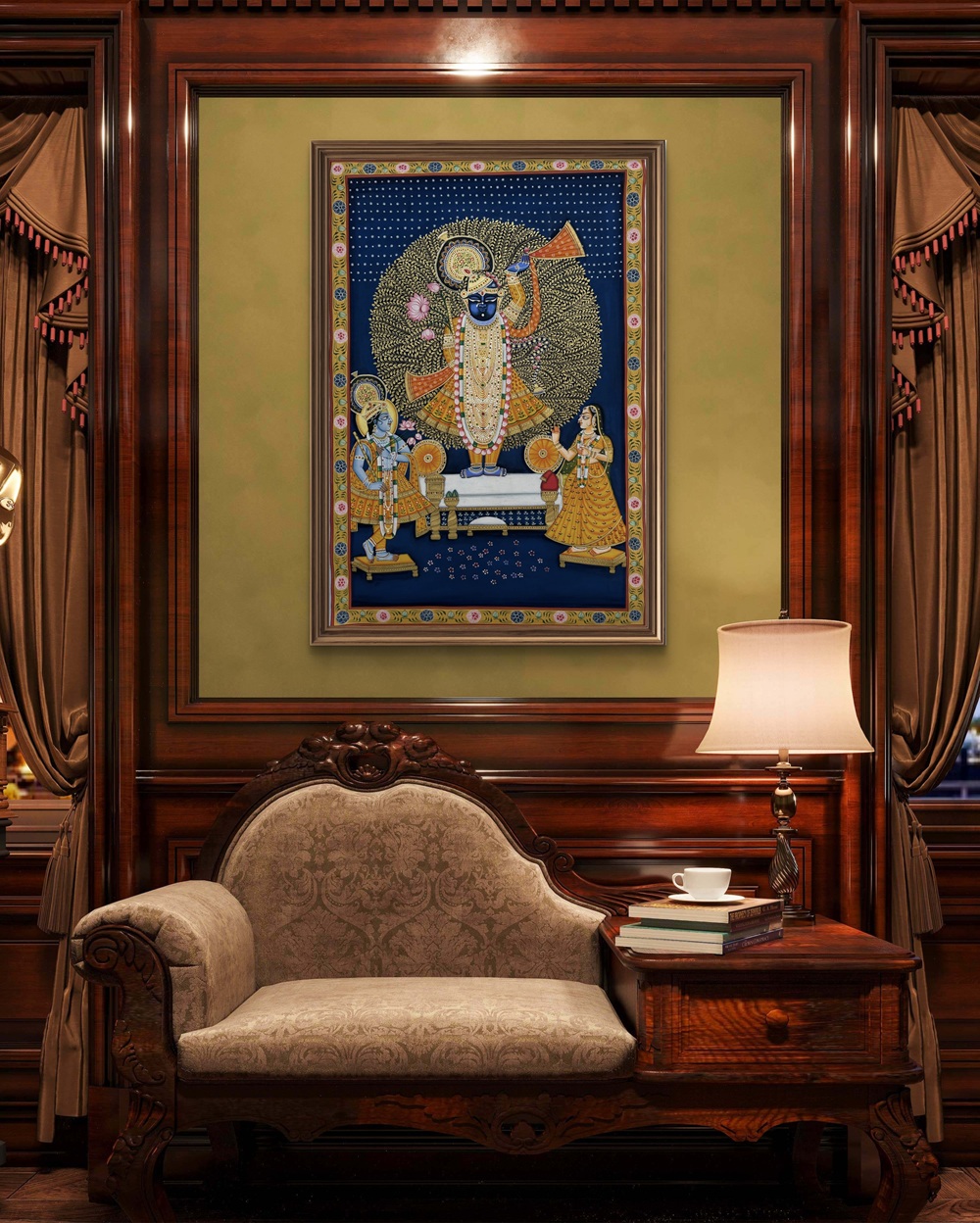 Divine Grace of Shrinathji Natural Colour Painting